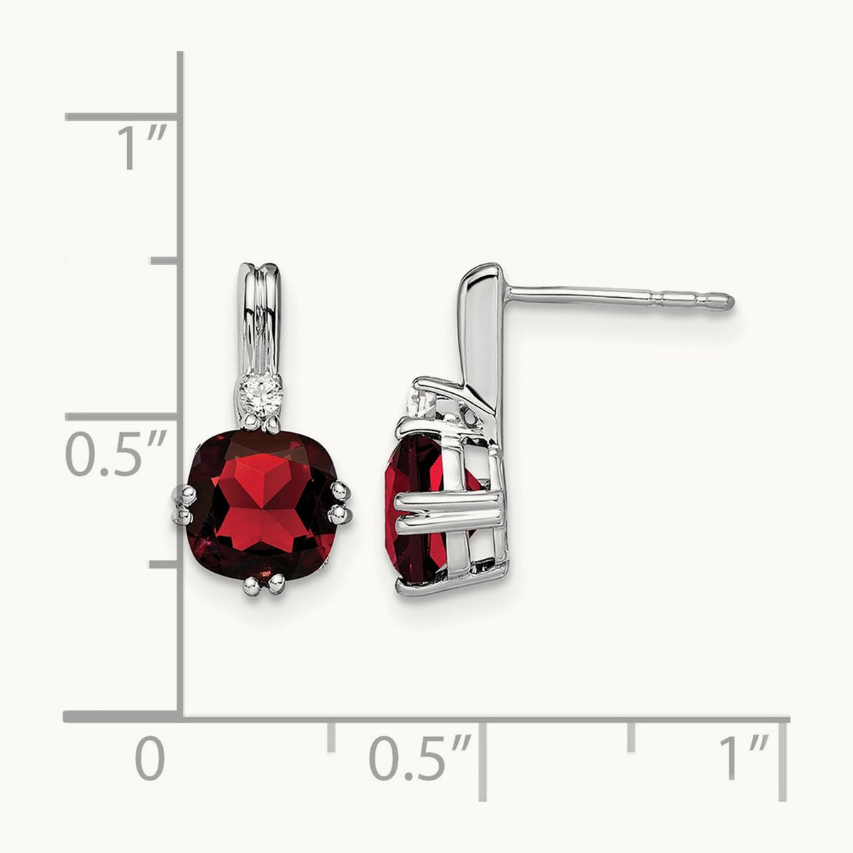 Cushion Garnet and Diamond Earrings — photo set
