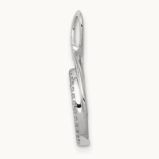 Circle Dangle Chain Slide, 0.10 ct tw Lab-Grown Diamond — 14K White Gold