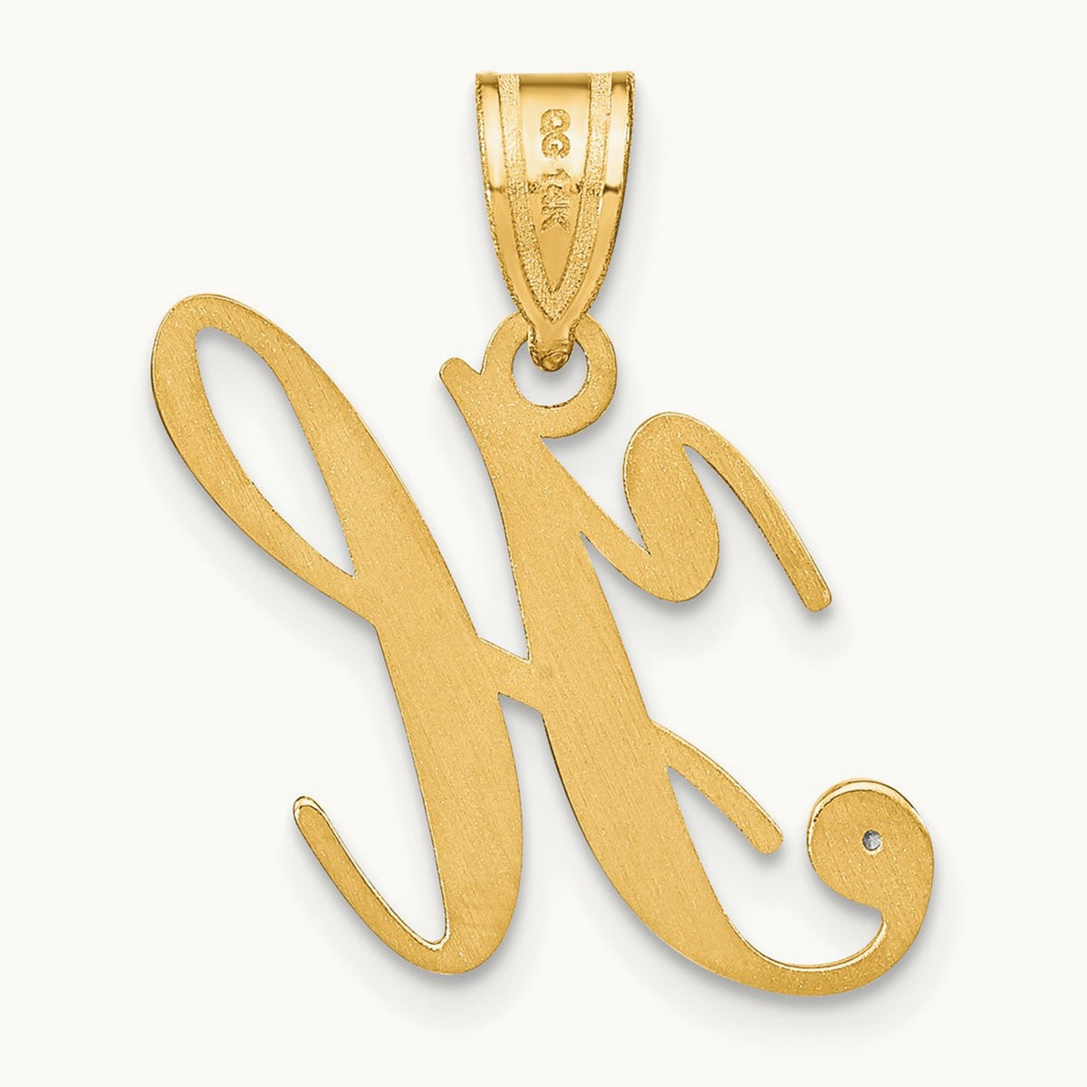 Script Initial Pendant with Diamond — H