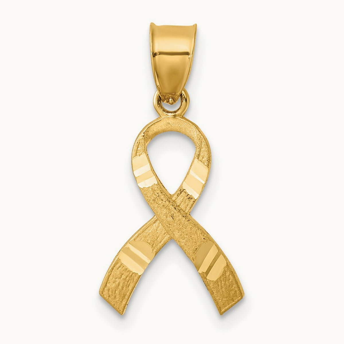 Diamond-cut Awareness Pendant — 14K Yellow Gold