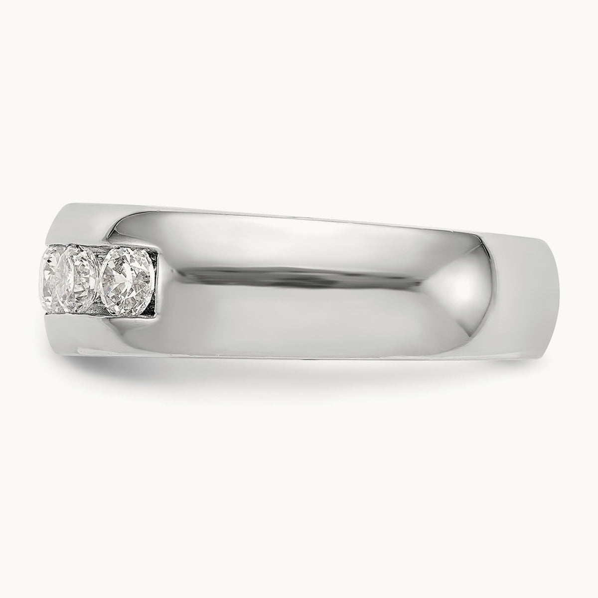 5-Stone Diamond Channel Band, 14K White Gold