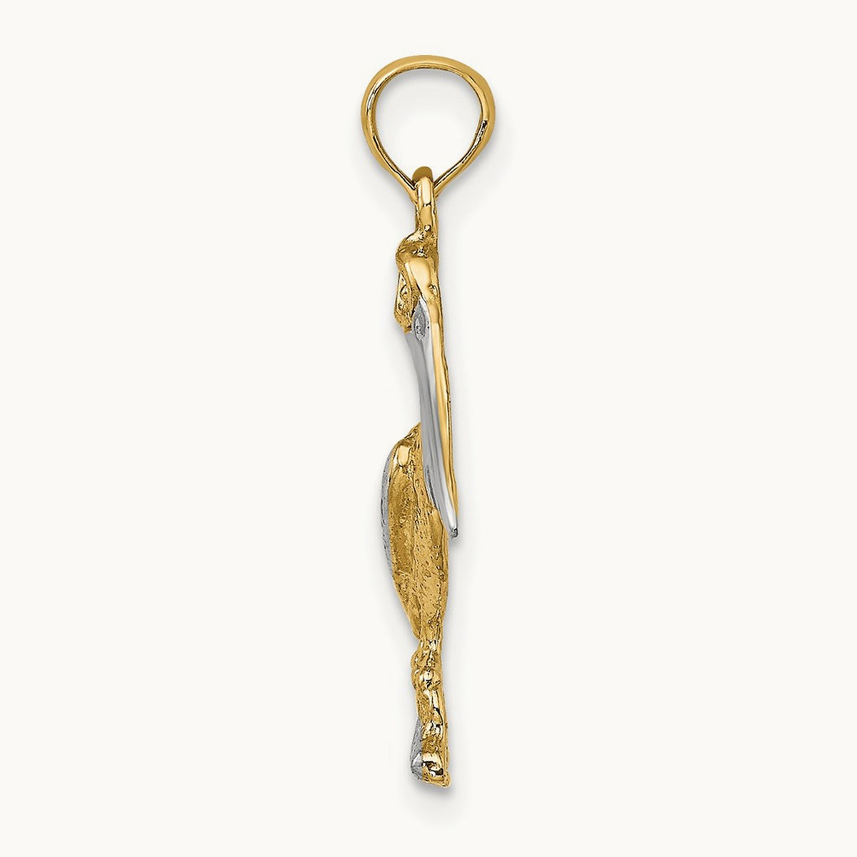 Standing Pelican Charm, 14K with White Rhodium