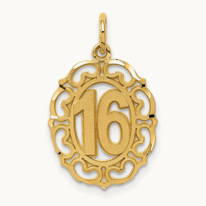 #16 in Oval Circle Pendant, 14K