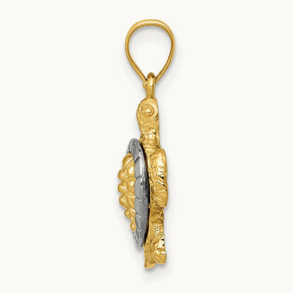 Turtle Charm, 14K Two-tone Gold