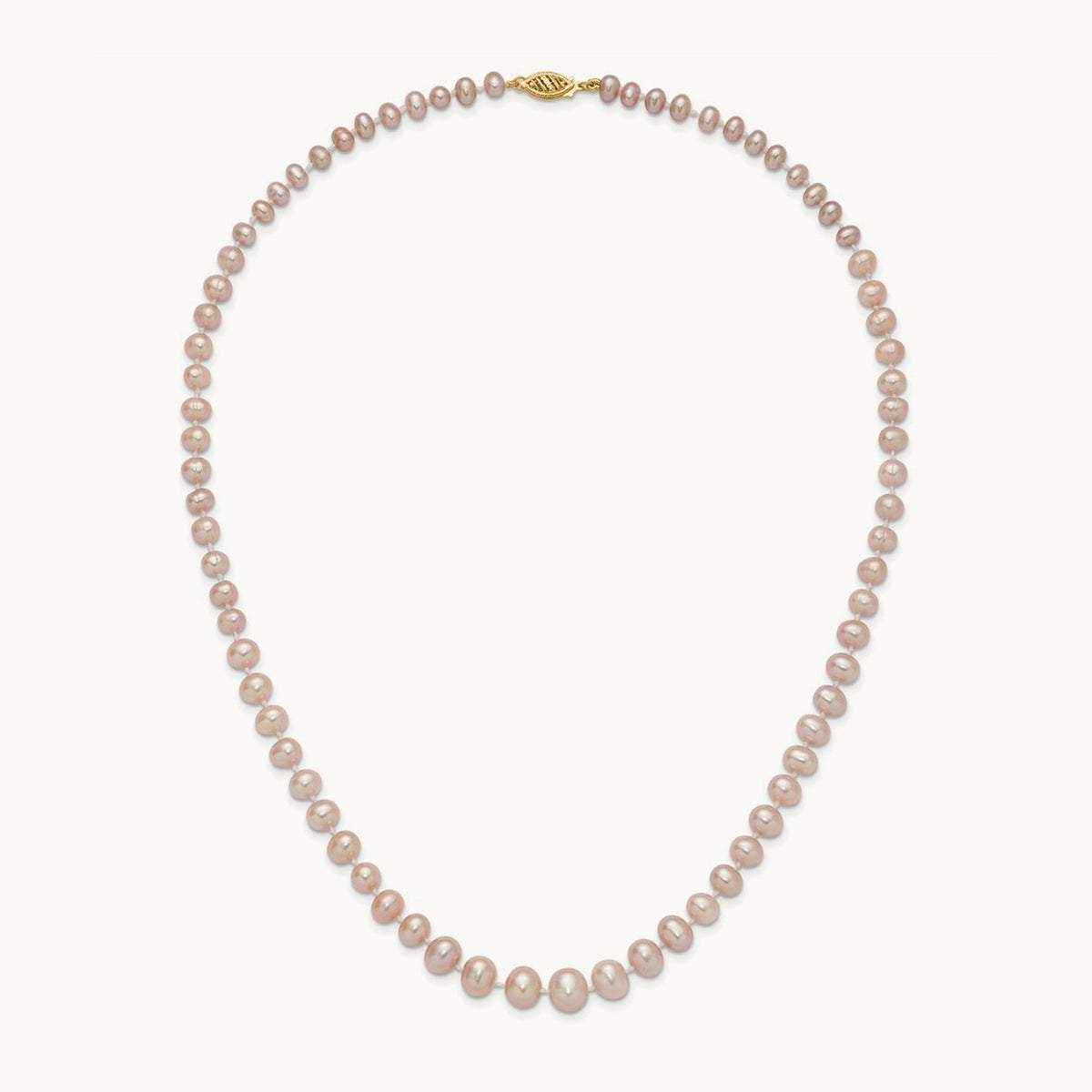 4- Purple Freshwater Cultured Pearl Graduated Necklace, 8mm, 14K