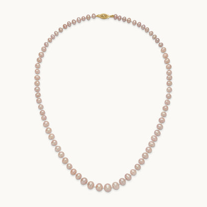 4- Purple Freshwater Cultured Pearl Graduated Necklace, 8mm, 14K