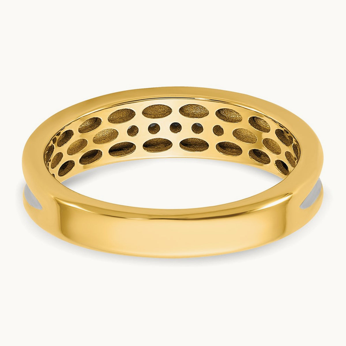 Setting: IB Goodman Men's Polished 5-Stone Diamond Ring Mounting, 14K Gold — 14K Yellow Gold