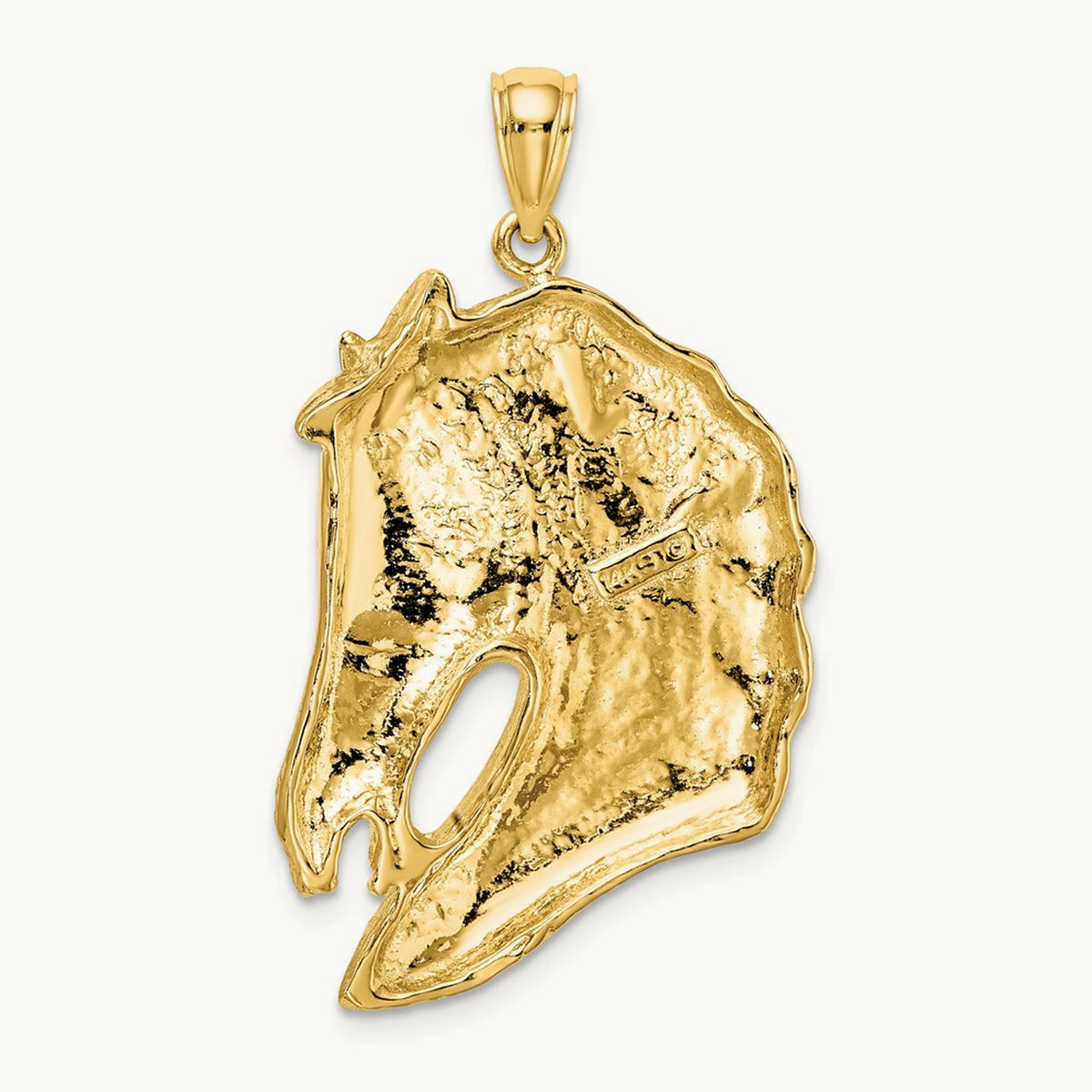 Horse Head w/Long Mane Charm, 14K