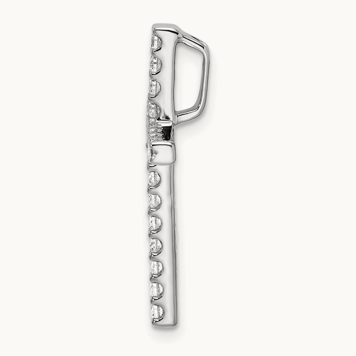 Cross Chain Slide Pendant, 0.50 ct tw Lab-Grown Diamond — 10K White Gold