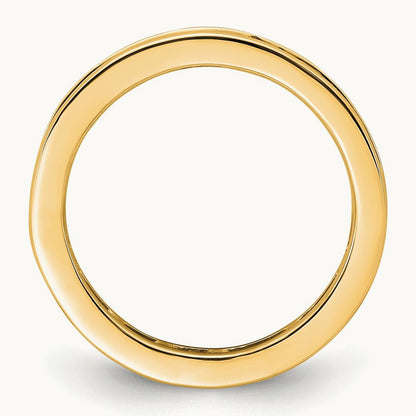 Polished 1ct Princess Channel Set Diamond Eternity Band, 14K