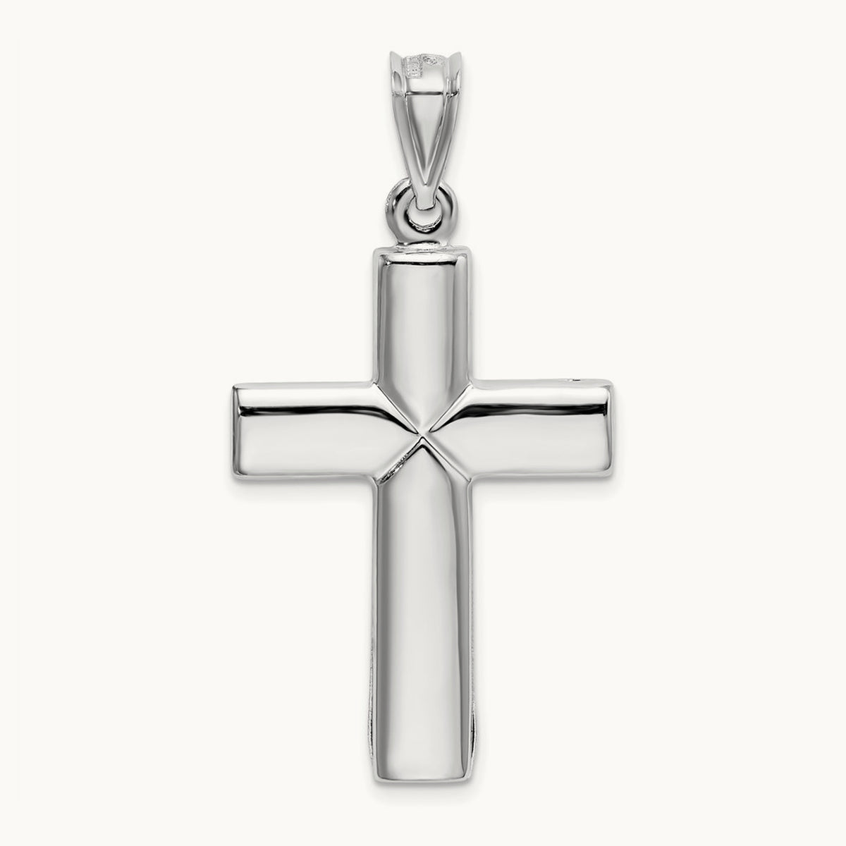 Stamping Cross Pendant, 14K White Gold