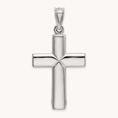 Stamping Cross Pendant, 14K White Gold