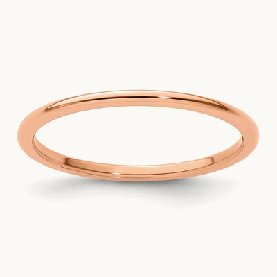 Half Round Stackable Band — 10K Rose Gold