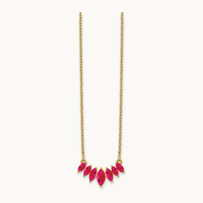Marquise Ruby 18 inch Necklace, 14K