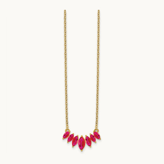 Marquise Ruby 18 inch Necklace, 14K