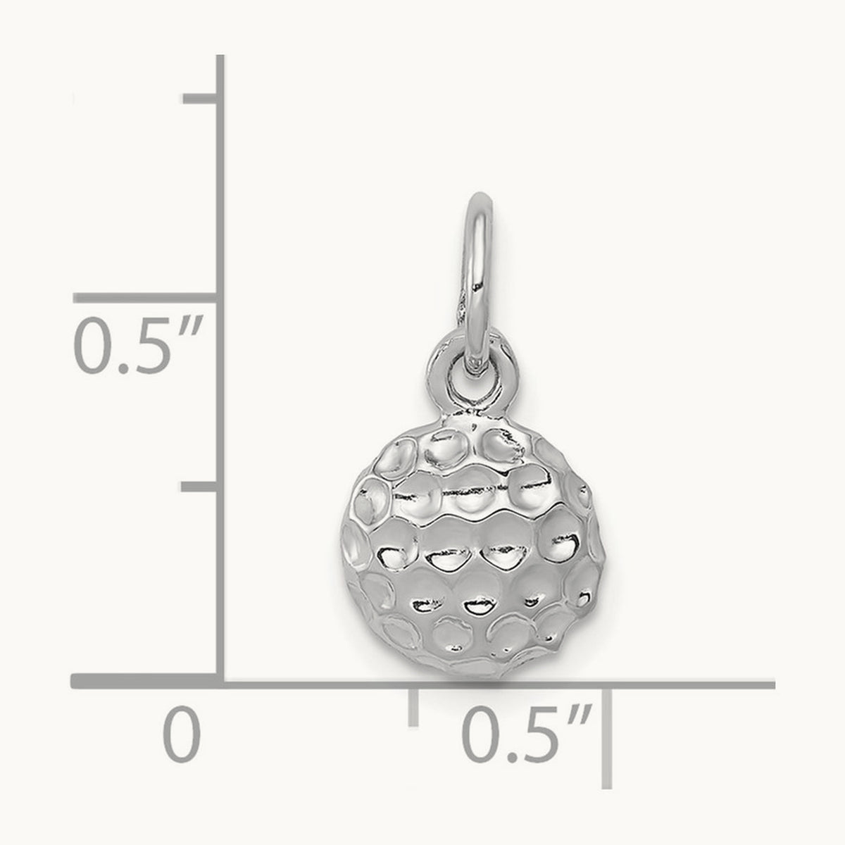 Golf Ball Charm — 14K White Gold