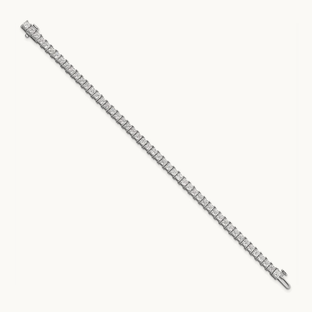 Princess Tennis Bracelet, 10.00 ct tw Lab-Grown Diamond — 14K White Gold