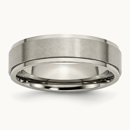 Brushed Center Ridged Edge Band — photo set