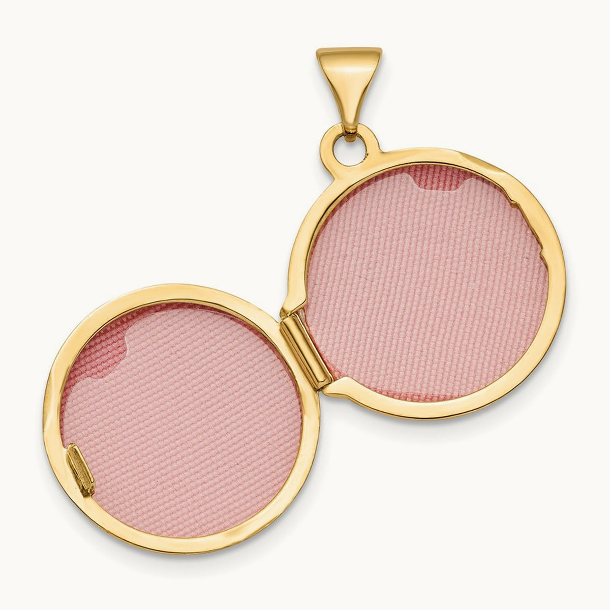 Polished Domed Round Locket — 14K Yellow Gold, 16mm