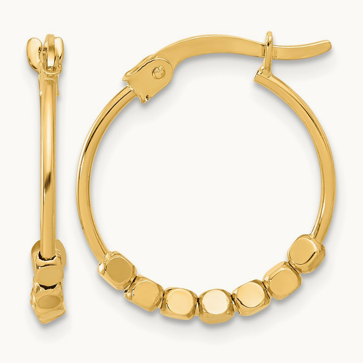 Polished Beads Hoop Earrings — 18.75mm