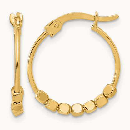 Polished Beads Hoop Earrings — 18.75mm