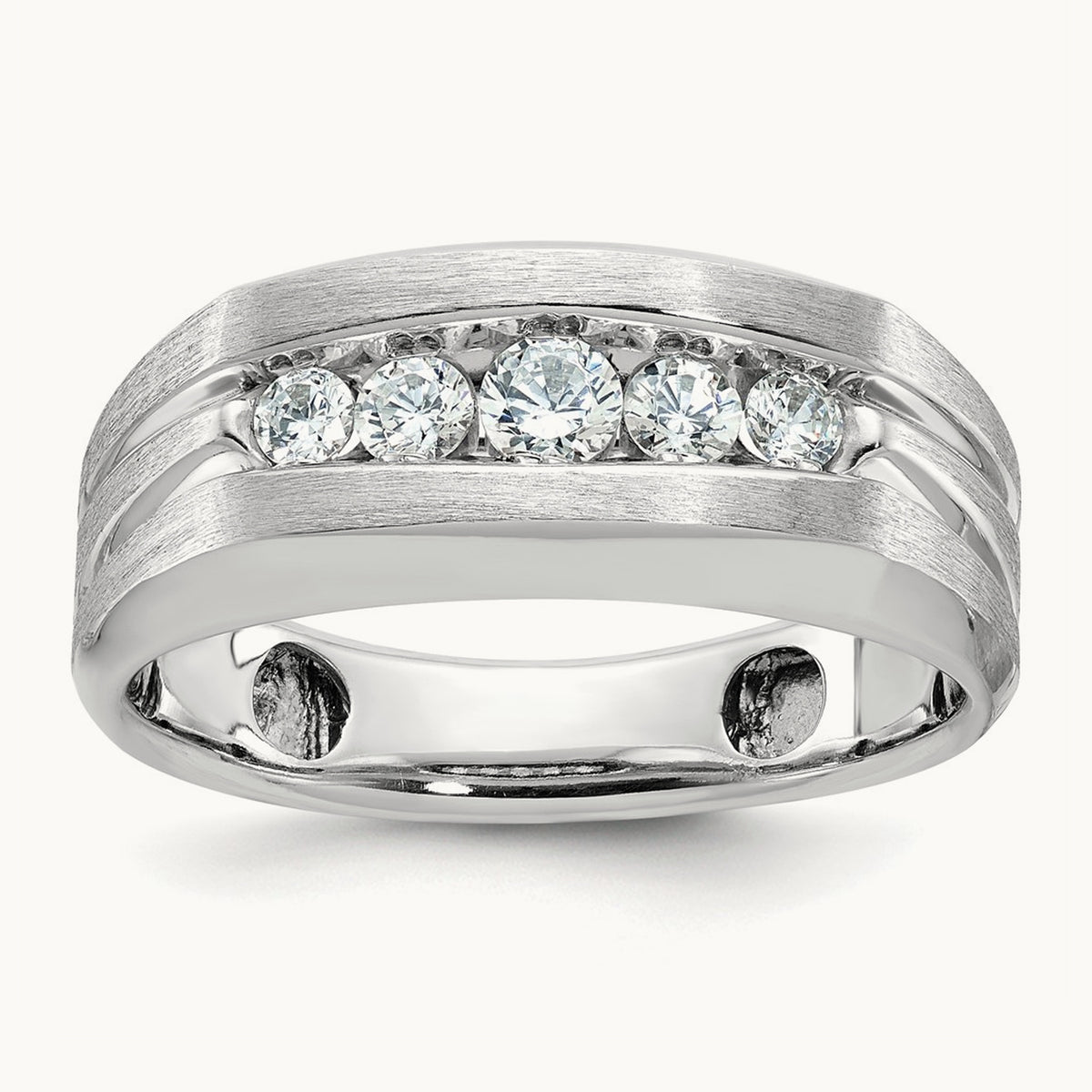 5 Stone Men's Ring, 0.50 ct tw Lab-Grown Diamond