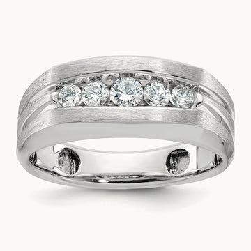 5 Stone Men's Ring, 0.50 ct tw Lab-Grown Diamond
