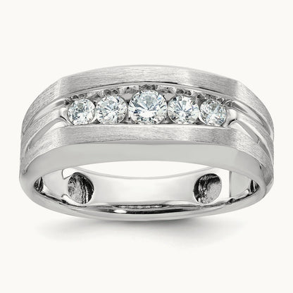 5 Stone Men's Ring, 0.50 ct tw Lab-Grown Diamond