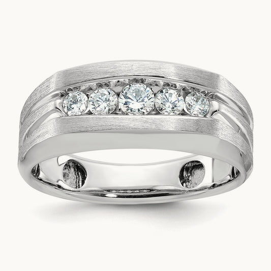 5 Stone Men's Ring, 0.50 ct tw Lab-Grown Diamond