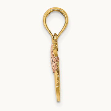 Rocking Horse w/ Saddle Charm, 14K Two-tone