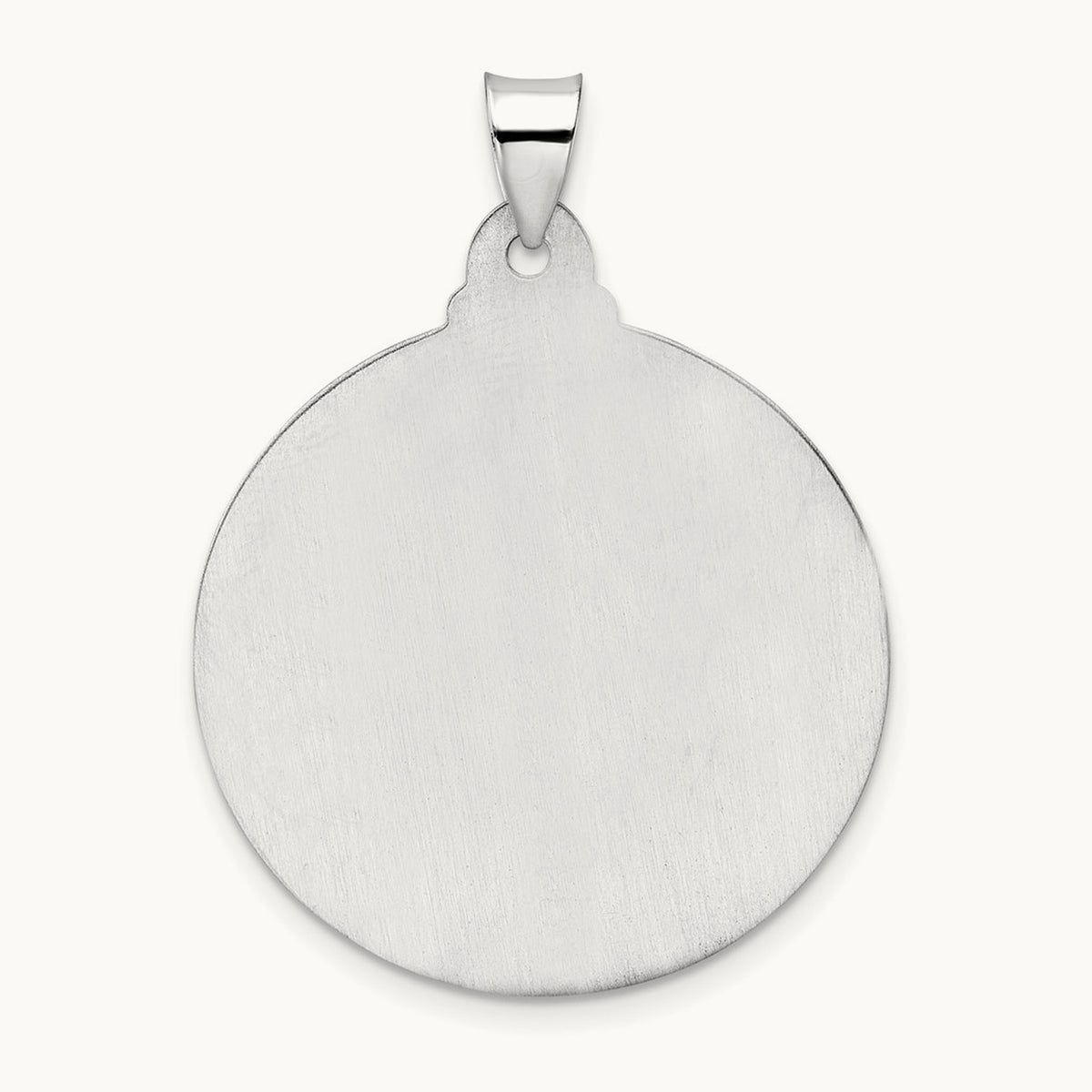 Polished and Satin Hollow Jesus Face Disc Pendant — 30mm