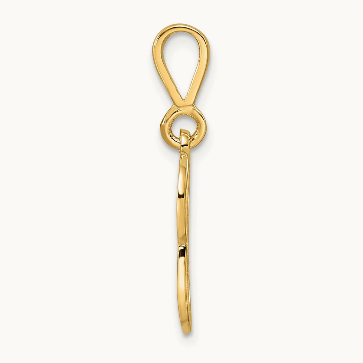 Polished Script Filigree Initial Pendant — C