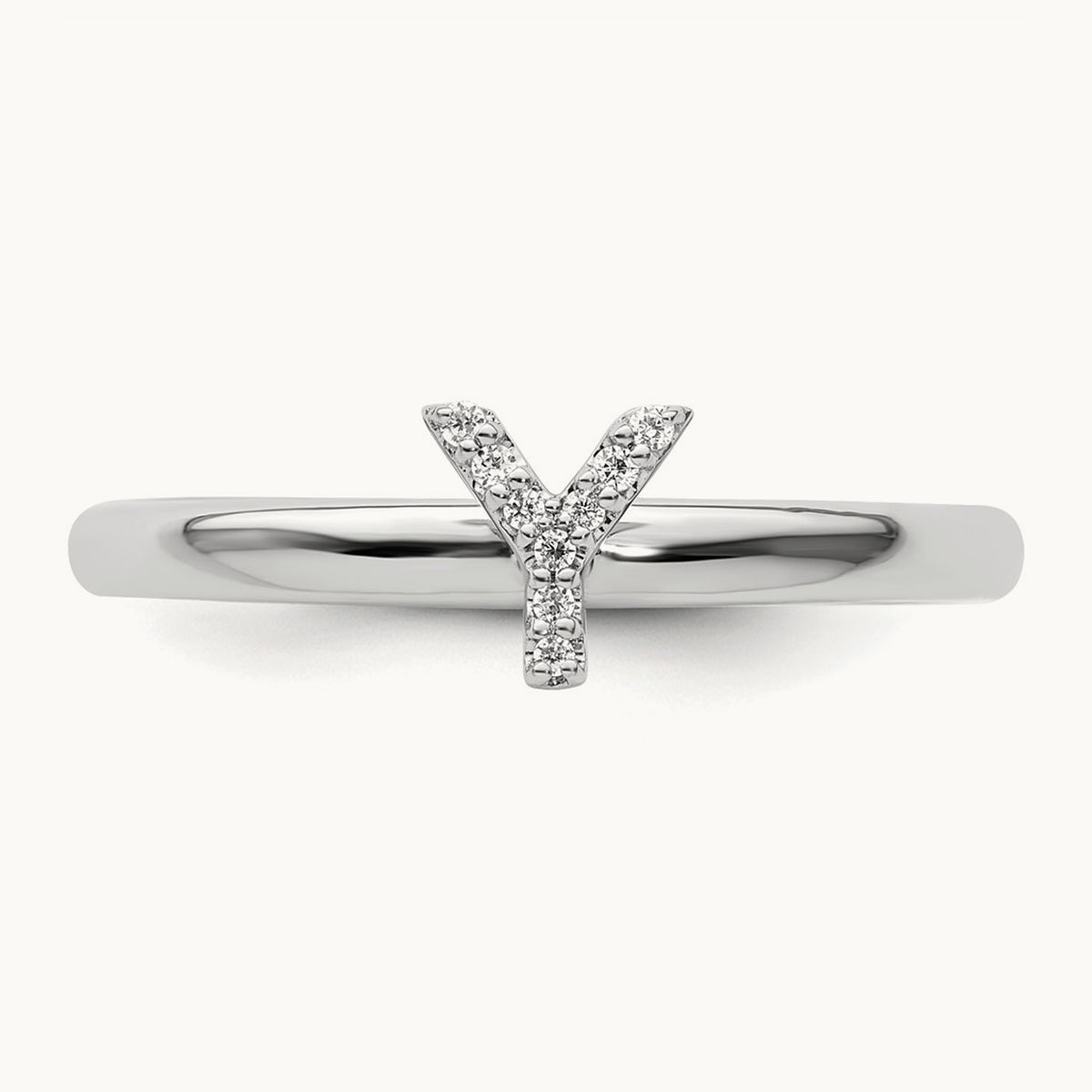 Stackable Diamond Ring — 14K White Gold, Y