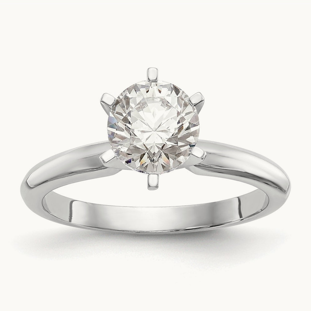 1.25ct. Light-Wt Knife Edge 6-Prong Ring Mounting, 14K White Gold
