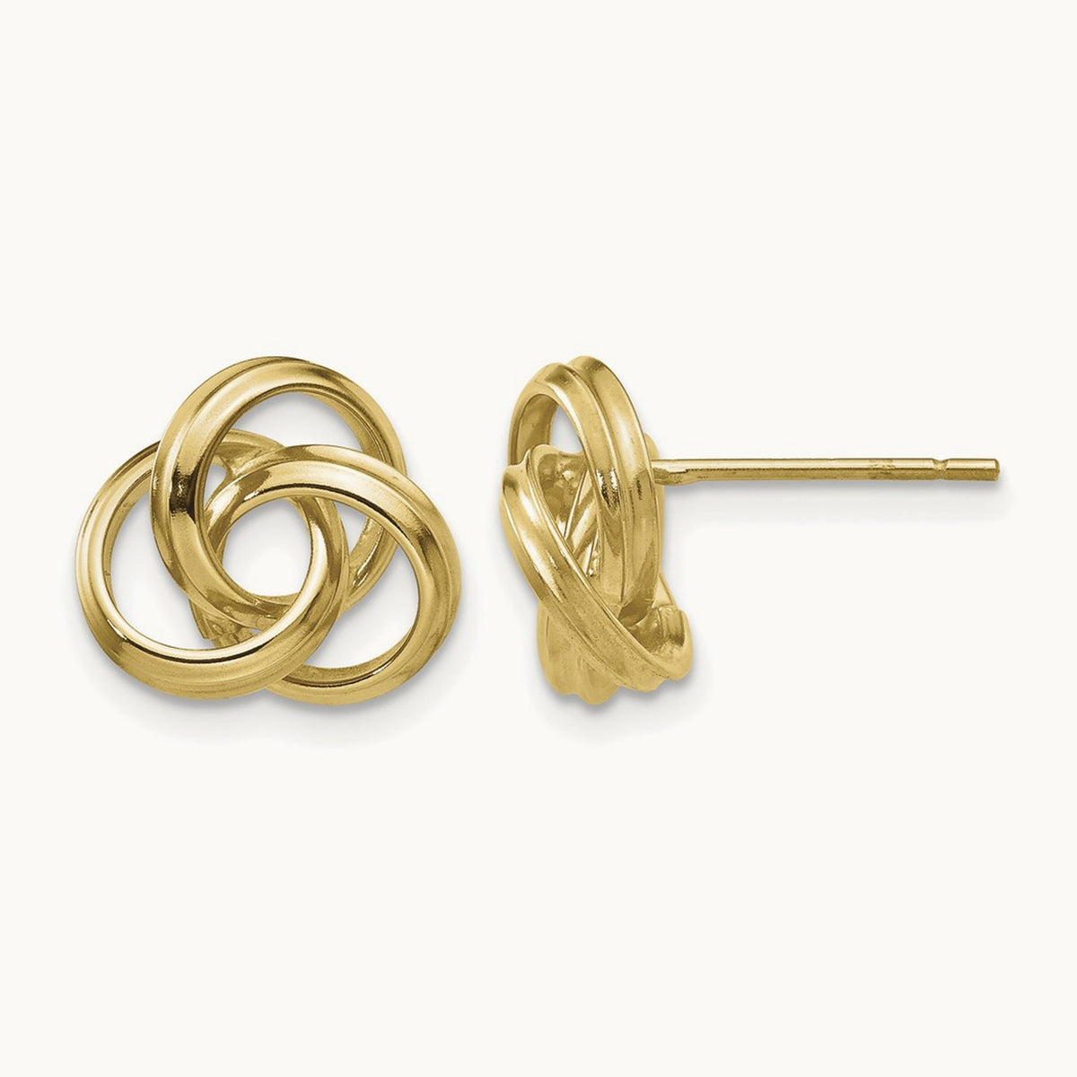 Polished Love Knot Post Earrings, 14K