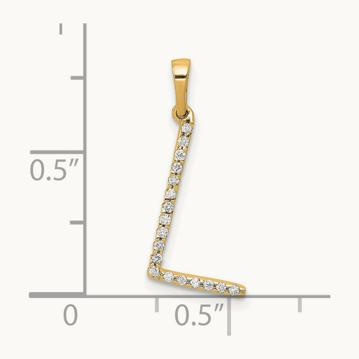 Diamond Letter L Initial Pendant, 14K