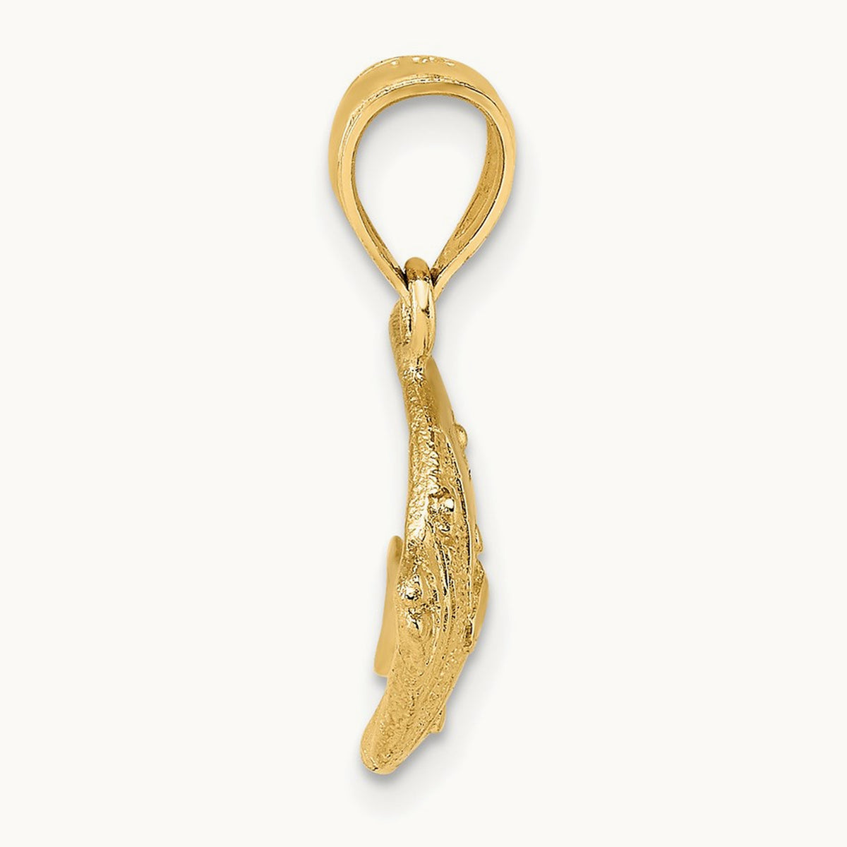 2-D Polished Fish Charm, 14K