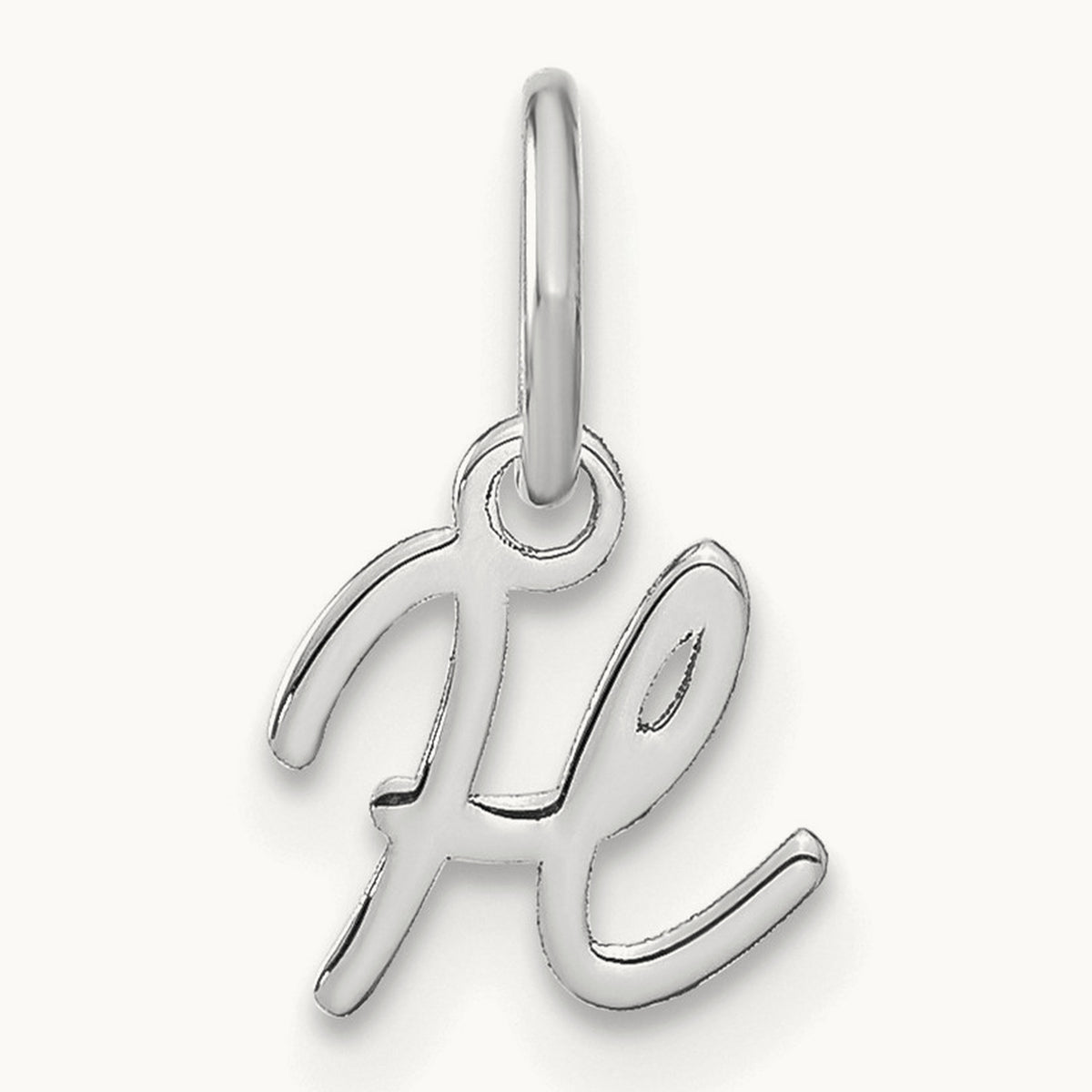 Upper case Initial Charm — 14K White Gold, H
