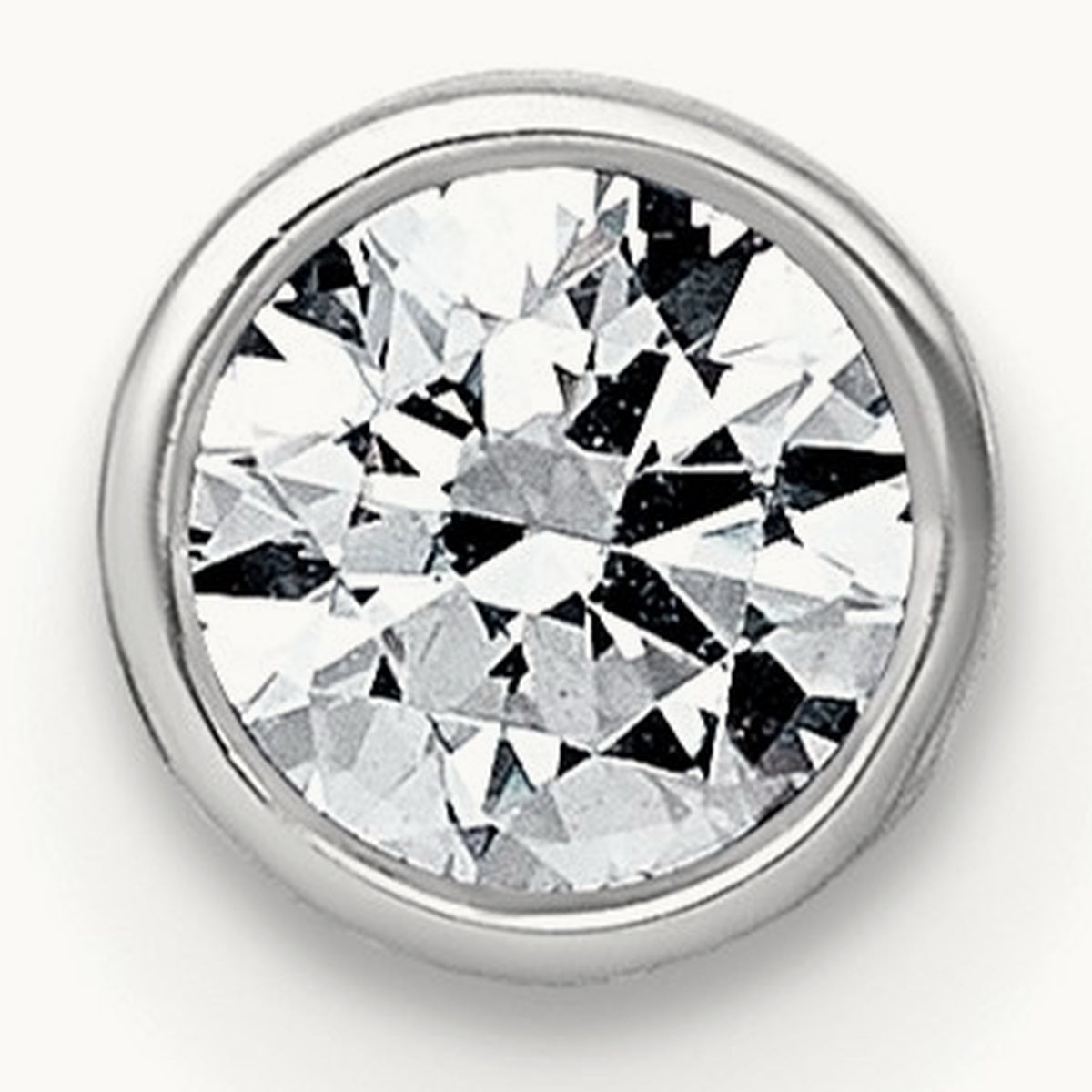 Round Bezel Set Chain Slide Pendant, 0.25-3.00 ct tw Lab-Grown Diamond — 1/3 ct, VS (Best), 14K White Gold