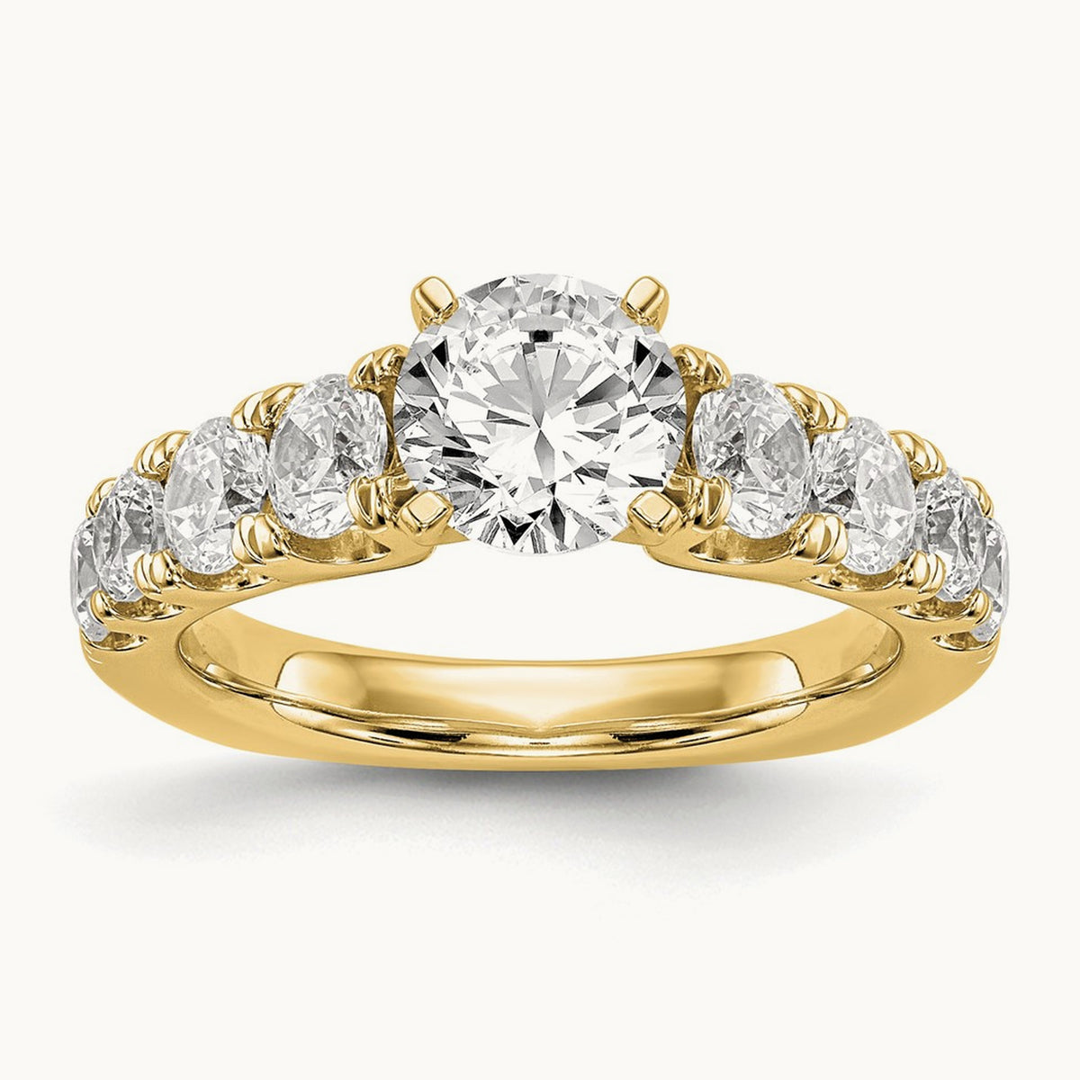 Peg Set Ring, 1.25 ct tw Lab-Grown Diamond — 14K Yellow Gold