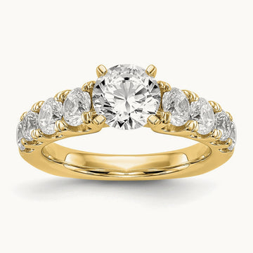Peg Set Ring, 1.25 ct tw Lab-Grown Diamond — 14K Yellow Gold