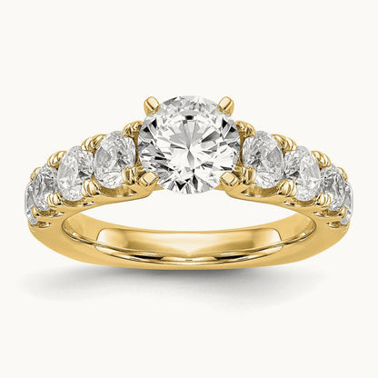 Peg Set Ring, 1.25 ct tw Lab-Grown Diamond — 14K Yellow Gold