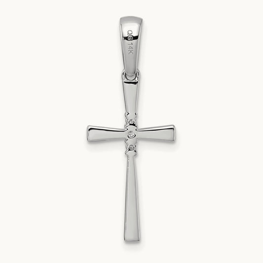 1/20ct. Diamond Cross Pendant — 14K White Gold, 30.2mm