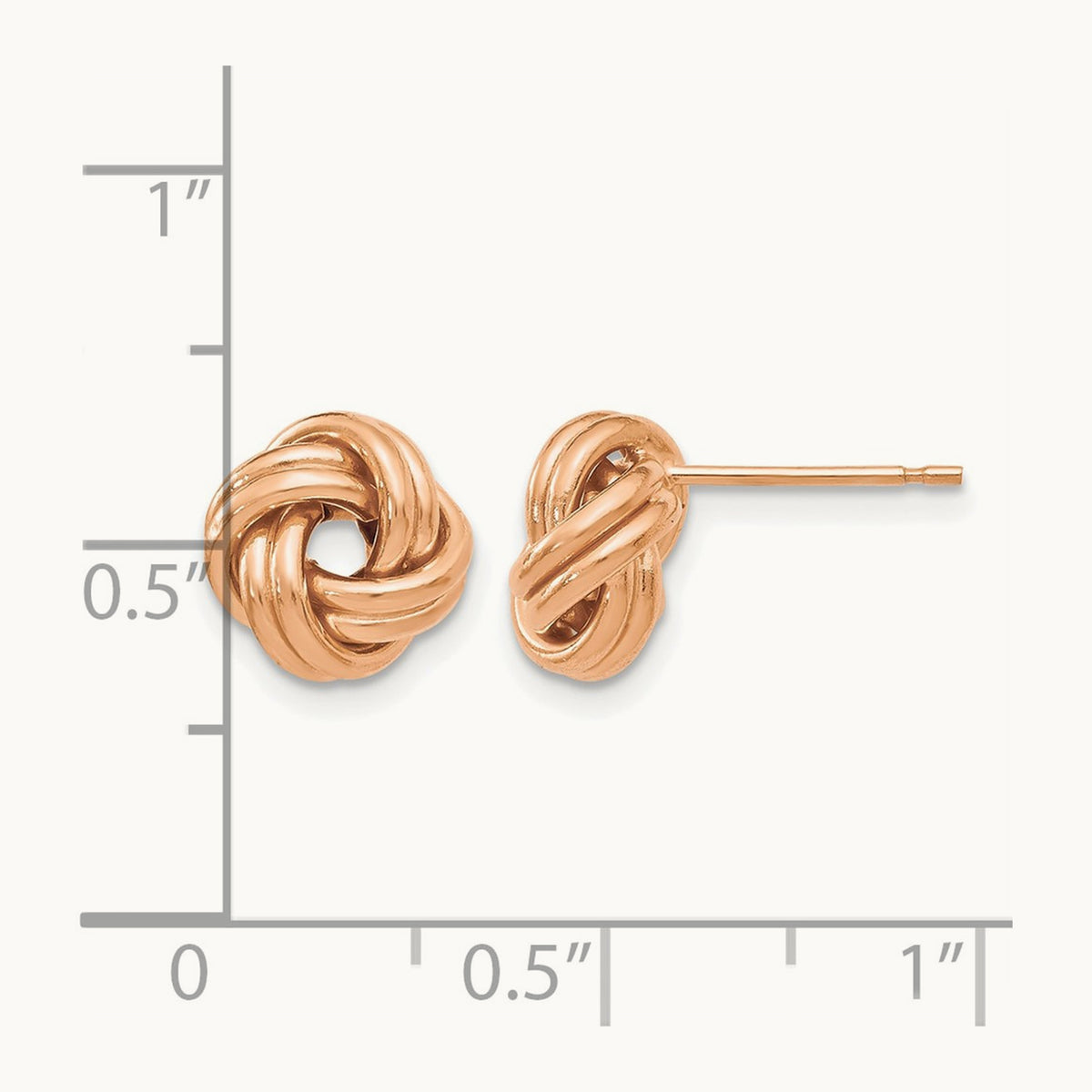 w/ Rose Gold Plating Polished Love Knot Post Earrings, 14K — Leslie's