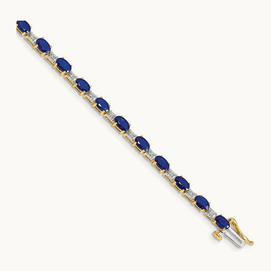 Diamond and Sapphire Bracelet, 14K