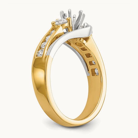 Semi-Mount Peg Set Engagement Ring, 0.50 ct tw Lab-Grown Diamond
