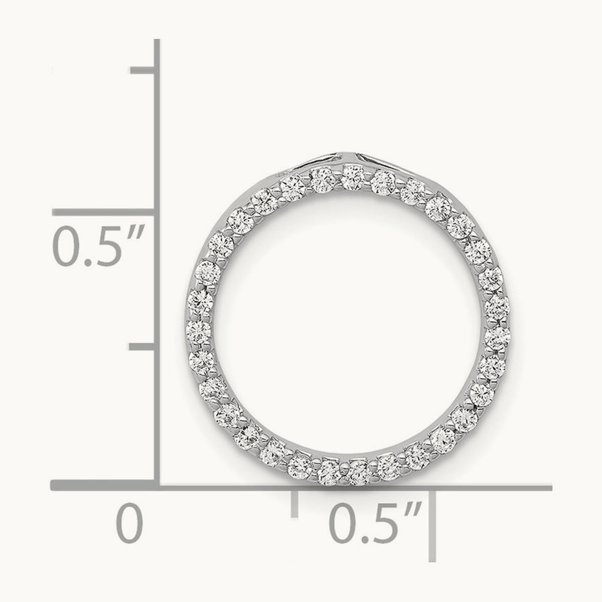 Diamond Circle Chain Slide — 14K White Gold, 15.4mm