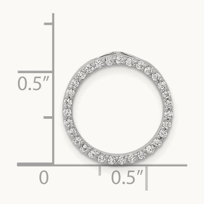 Diamond Circle Chain Slide — 14K White Gold, 15.4mm