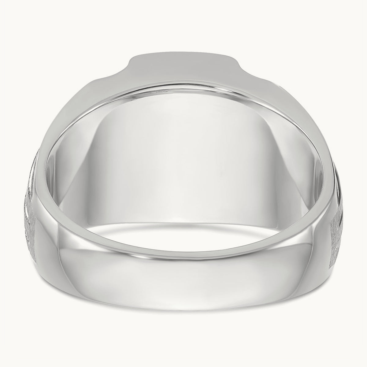 IBGoodman Satin Cr. Sapphire/Diamond Complete Ring, 14K White Gold