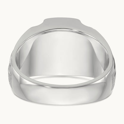 IBGoodman Satin Cr. Sapphire/Diamond Complete Ring, 14K White Gold